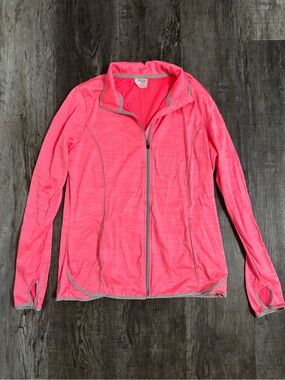 Danskin Neon Pink Full-Zip Utility Jacket